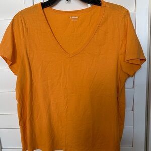 Old Navy Bright Orange V-Neck Tee